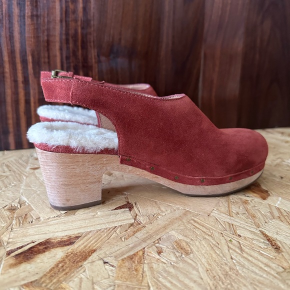 Madewell - Marlo slingback clogs in suede (rust) with shearling - Picture 7 of 9